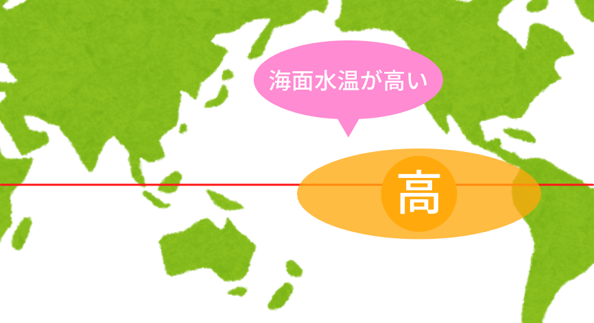 エルニーニョ現象を説明する世界地図１