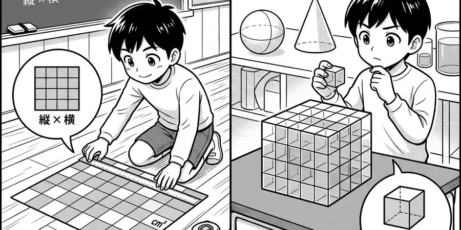 算数で学ぶ面積と体積の違いを徹底解説
